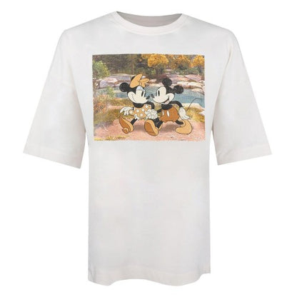 Front - Disney Unisex Adult Mickey & Minnie Mouse Oversized T-Shirt