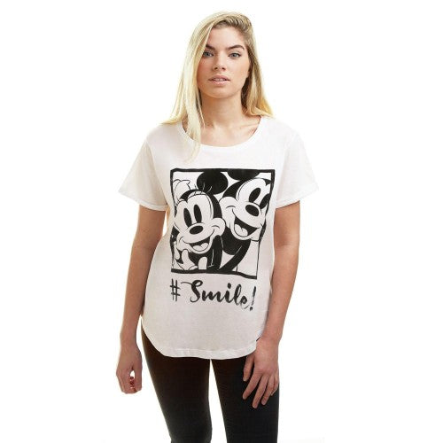 Front - Disney Womens/Ladies Smile Hashtag T-Shirt