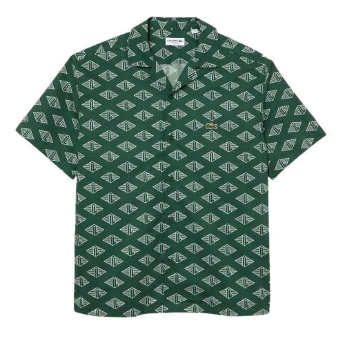 Front - Lacoste Mens Monogram Short-Sleeved Shirt
