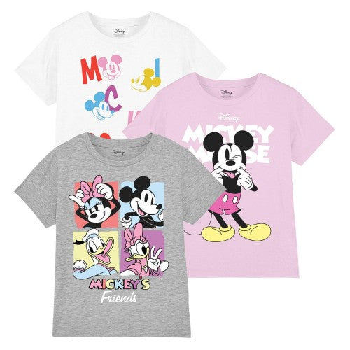 Front - Disney Childrens/Kids Mickey Mouse T-Shirt (Pack of 3)