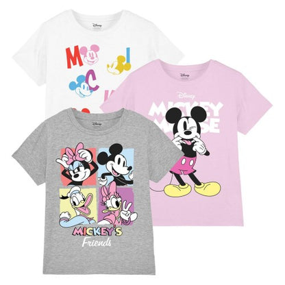 Front - Disney Childrens/Kids Mickey Mouse T-Shirt (Pack of 3)