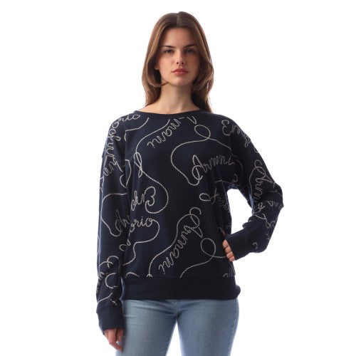 Front - Emporio Armani Womens/Ladies Crew Neck Sweatshirt