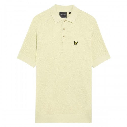 Front - Lyle & Scott Mens Linen Blend Knitted Polo Shirt