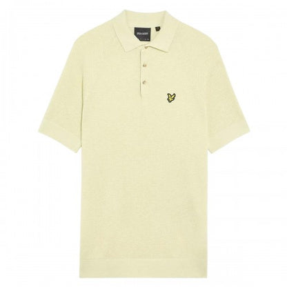 Front - Lyle & Scott Mens Linen Blend Knitted Polo Shirt