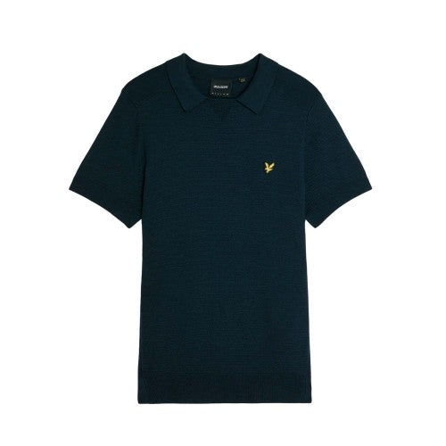 Front - Lyle & Scott Mens Herringbone Knitted Polo Shirt