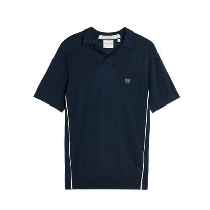 Front - Lyle & Scott Mens Tipped Knitted Seamed Polo Shirt