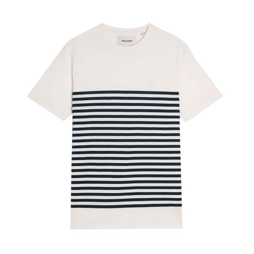 Front - Lyle & Scott Mens Breton Stripe Linen Blend T-Shirt