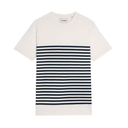 Front - Lyle & Scott Mens Breton Stripe Linen Blend T-Shirt