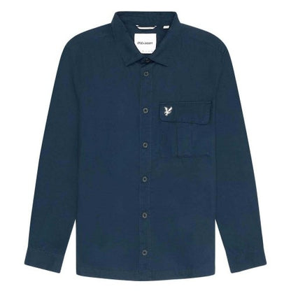 Front - Lyle & Scott Mens Pocket Pleated Overshirt