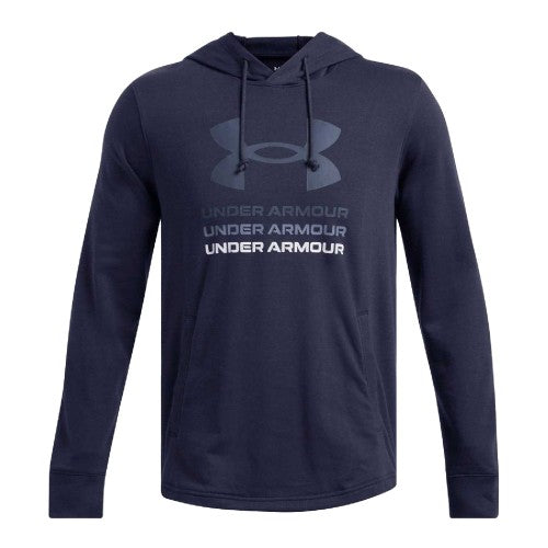 Front - Under Armour Mens Rival Graphic Terrycloth Hoodie