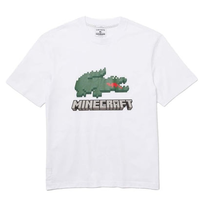 Front - Lacoste Unisex Adult x Minecraft Print T-Shirt