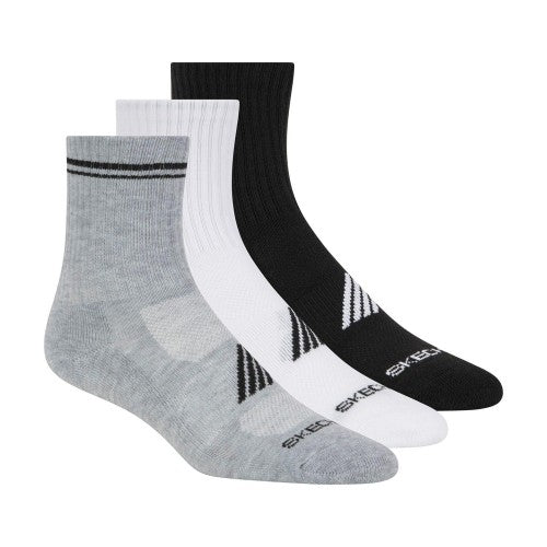 Front - Skechers Mens Low Crew Socks (Pack of 3)