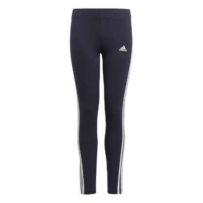 Front - Adidas Girls Essentials 3 Stripes Leggings