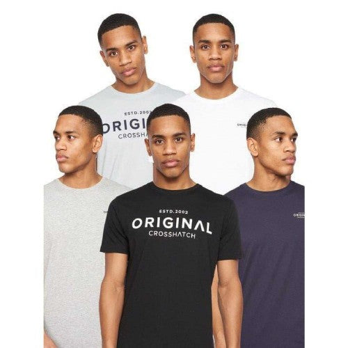 Front - Crosshatch Mens Wester Printed T-Shirt (Pack of 5)