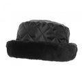 Front - Ladies/Womens Quilted Winter Faux Fur Trim Hat