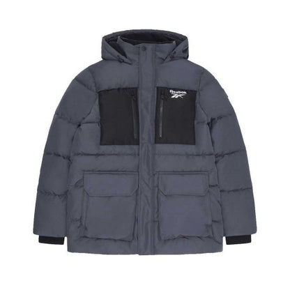 Front - Reebok Mens RB1577 Puffer Jacket