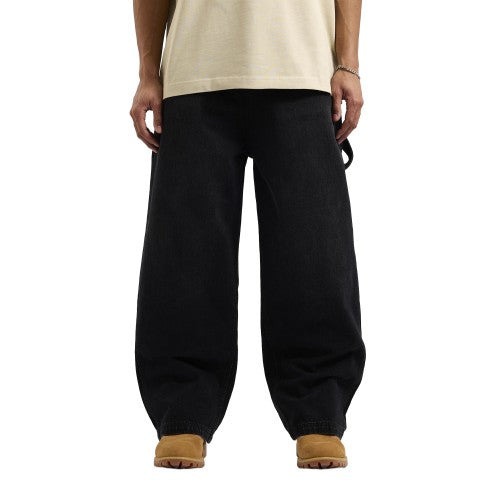 Front - AVX Mens Mitch Denim Leather Patch Trousers