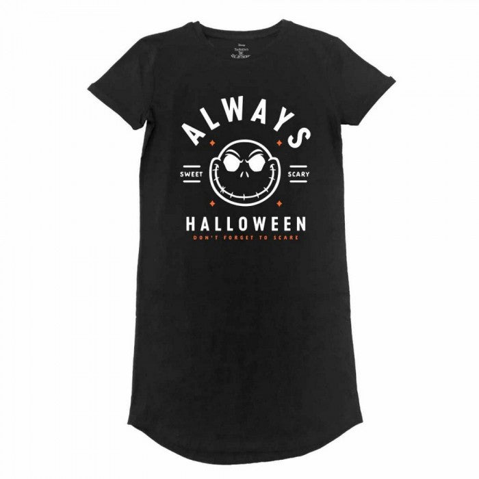Front - Nightmare Before Christmas Womens/Ladies Always Halloween T-Shirt Dress