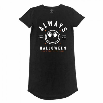 Front - Nightmare Before Christmas Womens/Ladies Always Halloween T-Shirt Dress