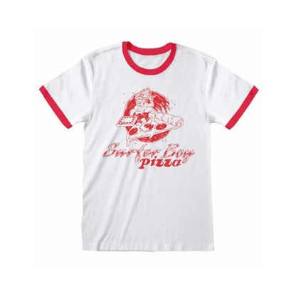 Front - Stranger Things Unisex Adult Surfer Boy Pizza T-Shirt