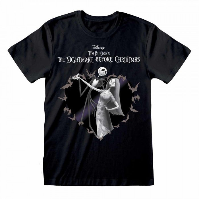 Front - Nightmare Before Christmas Unisex Adult Bat Heart T-Shirt