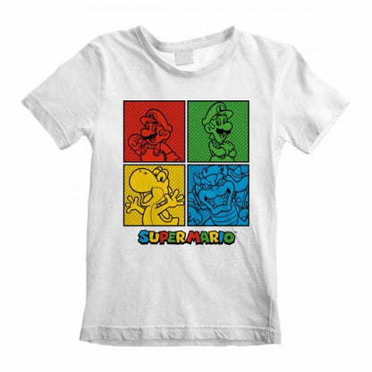 Front - Super Mario Childrens/Kids Squares T-Shirt
