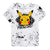 Front - Pokemon Childrens/Kids Electrifying 025 Pikachu Splattered T-Shirt