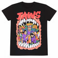 Front - Jaws Unisex Adult Stylised Poster T-Shirt