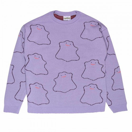 Front - Pokemon Unisex Adult Ditto Knitted Sweatshirt