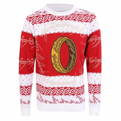 Front - Lord Of The Rings Unisex Adult Ring Knitted Sweatshirt