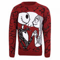 Front - Nightmare Before Christmas Unisex Adult Jack And Sally Knitted Sweatshirt