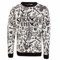 Front - Stranger Things Unisex Adult Collage Knitted Sweatshirt