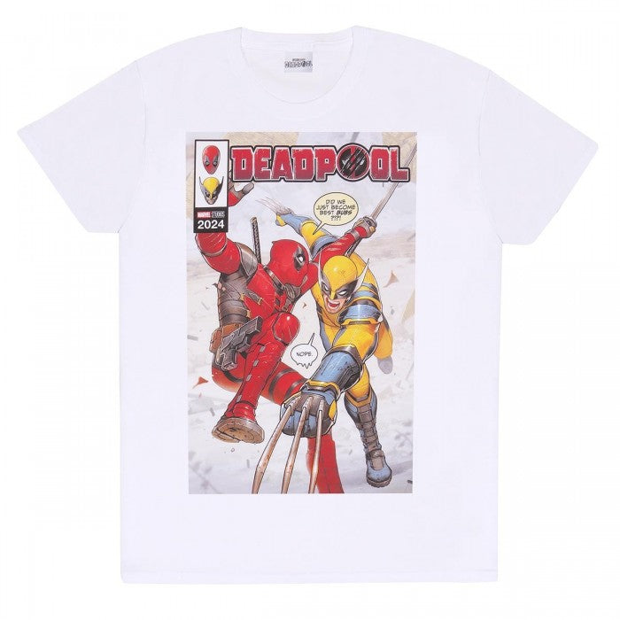 Front - Deadpool & Wolverine Unisex Adult Comic Cover T-Shirt