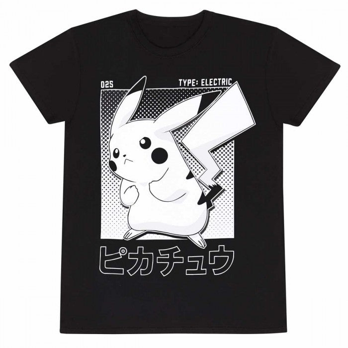 Front - Pokemon Unisex Adult Pikachu Half Tone T-Shirt