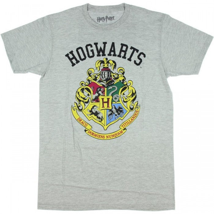 Front - Harry Potter Unisex Adult Hogwarts Crest T-Shirt