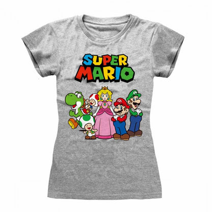 Front - Super Mario Womens/Ladies Vintage Group Fitted T-Shirt