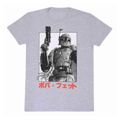 Front - Star Wars Unisex Adult Boba Fett Katakana T-Shirt
