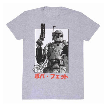 Front - Star Wars Unisex Adult Boba Fett Katakana T-Shirt