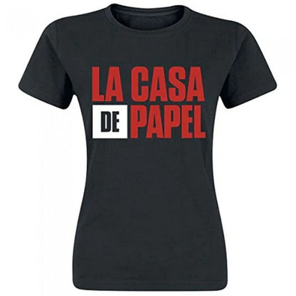 Front - Money Heist Womens/Ladies Logo Fitted T-Shirt