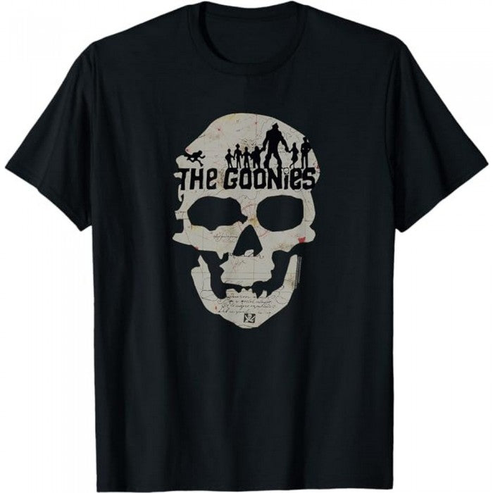 Front - The Goonies Unisex Adult Skull Map T-Shirt
