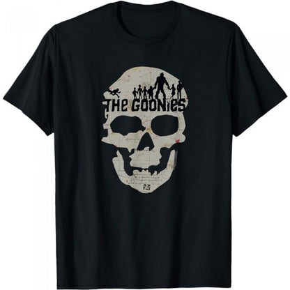 Front - The Goonies Unisex Adult Skull Map T-Shirt