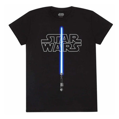 Front - Star Wars Unisex Adult Lightsaber Glow In The Dark T-Shirt