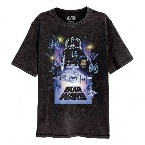 Front - Star Wars Unisex Adult Vintage Poster T-Shirt