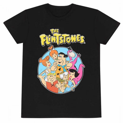 Front - The Flintstones Unisex Adult Family Circle T-Shirt