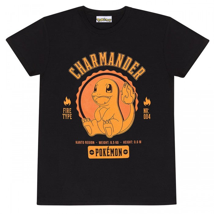 Front - Pokemon Unisex Adult Collegiate Charmander T-Shirt