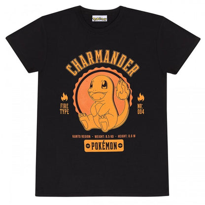 Front - Pokemon Unisex Adult Collegiate Charmander T-Shirt