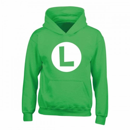 Front - Super Mario Childrens/Kids Luigi Badge Hoodie