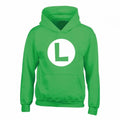 Front - Super Mario Childrens/Kids Luigi Badge Hoodie