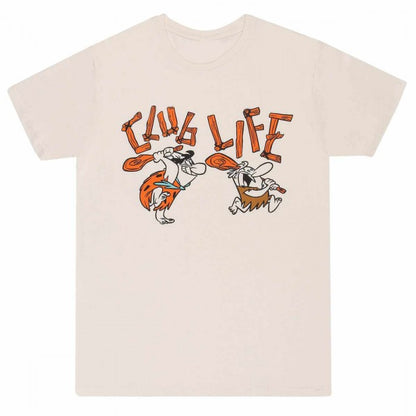 Front - The Flintstones Unisex Adult Club Life T-Shirt