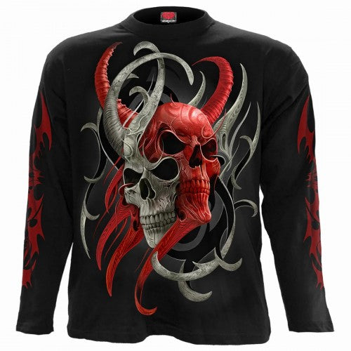 Front - Spiral Direct Unisex Adult Skull Synthesis Long-Sleeved T-Shirt